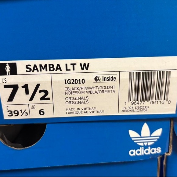 Adidas Black and White Samba LT Women’s Sneakers - Picture 11 of 13